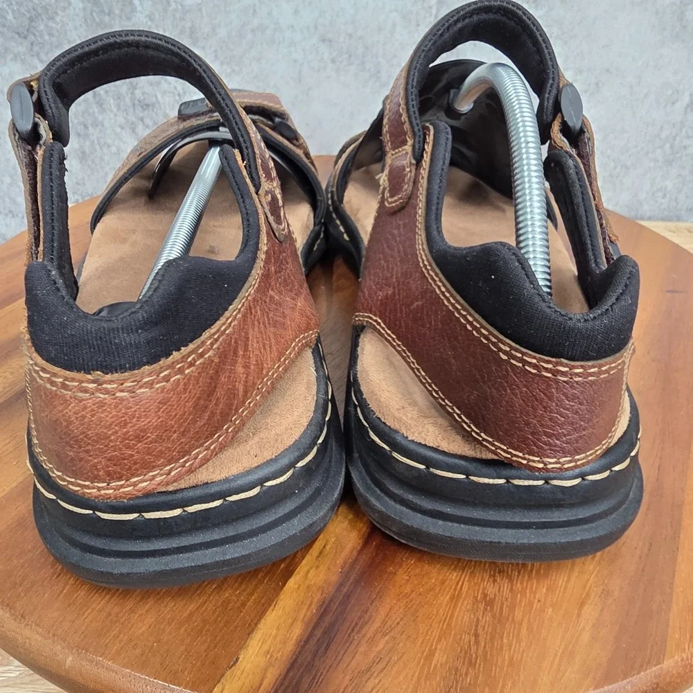 Dr Scholls‎ Sandals Mens 13 M Gus Brown Leather Straps Comfort